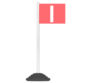 運動会の順位 1位の旗のイラスト（四角）