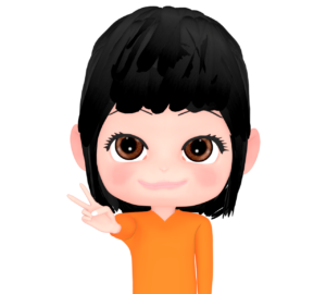 数字の「２」を指で伝える女性のイラスト