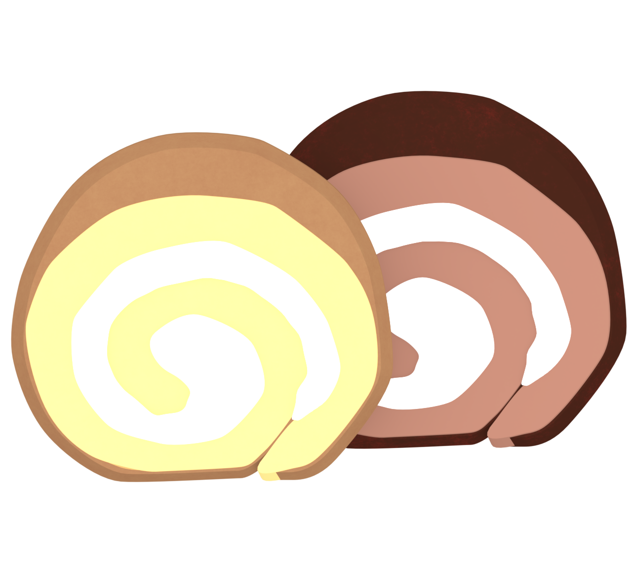2個のロールケーキのイラスト