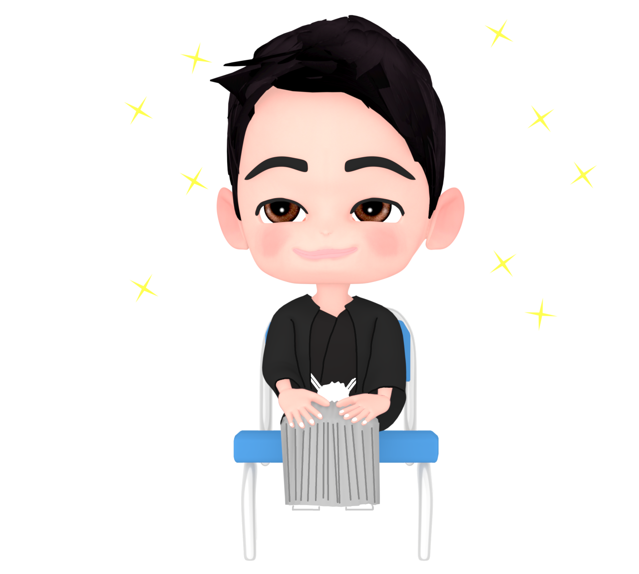 二十歳のつどいで椅子に座る成人男性のイラスト