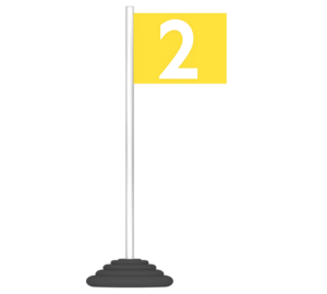 運動会の順位 ２位の旗のイラスト（四角）