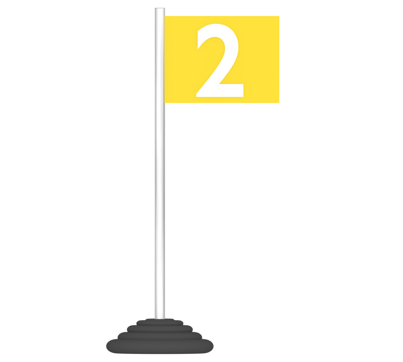 運動会の順位 ２位の旗のイラスト（四角）