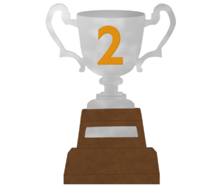 ２位のトロフィーのイラスト