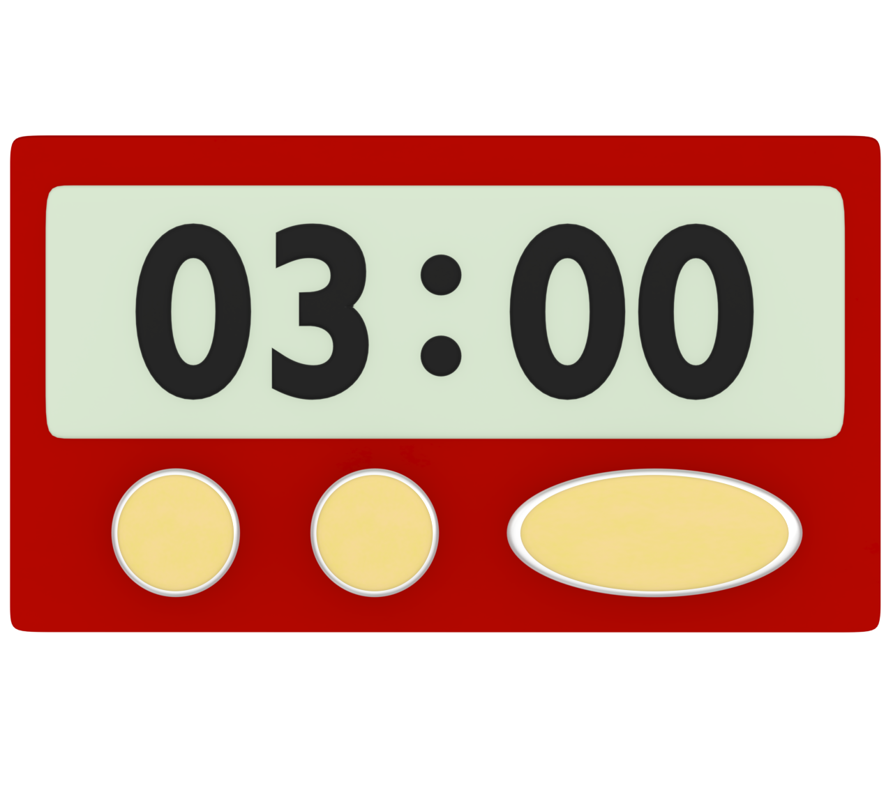 ３分を表示するキッチンタイマーのイラスト