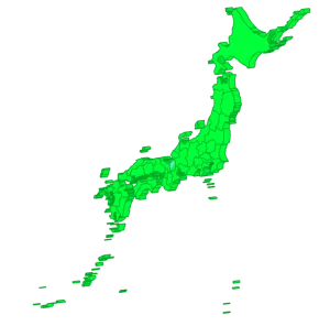 立体の日本地図のイラスト