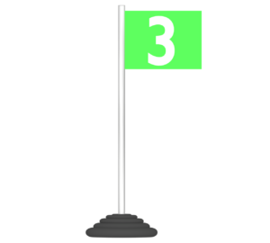 運動会の順位 ３位の旗のイラスト（四角）