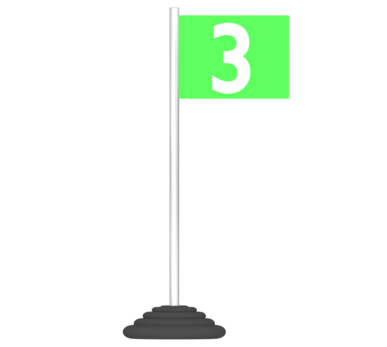 運動会の順位 ３位の旗のイラスト（四角）