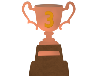 ３位のトロフィーのイラスト