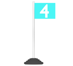 ４位の旗のイラスト（四角）