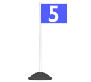 ５位の旗のイラスト（四角）