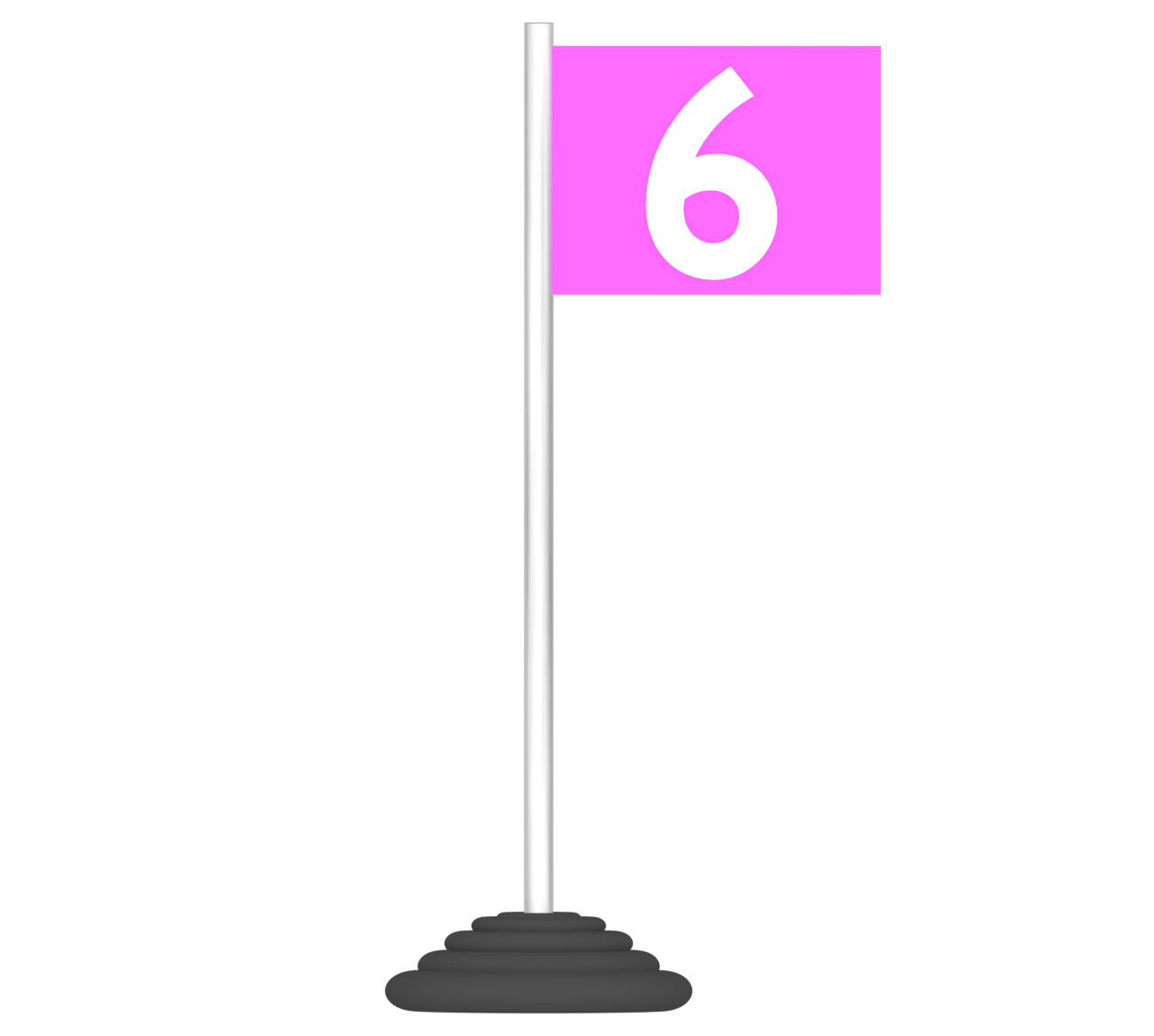 ６位の旗のイラスト（四角）