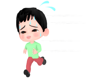 必死に走る男性のイラスト