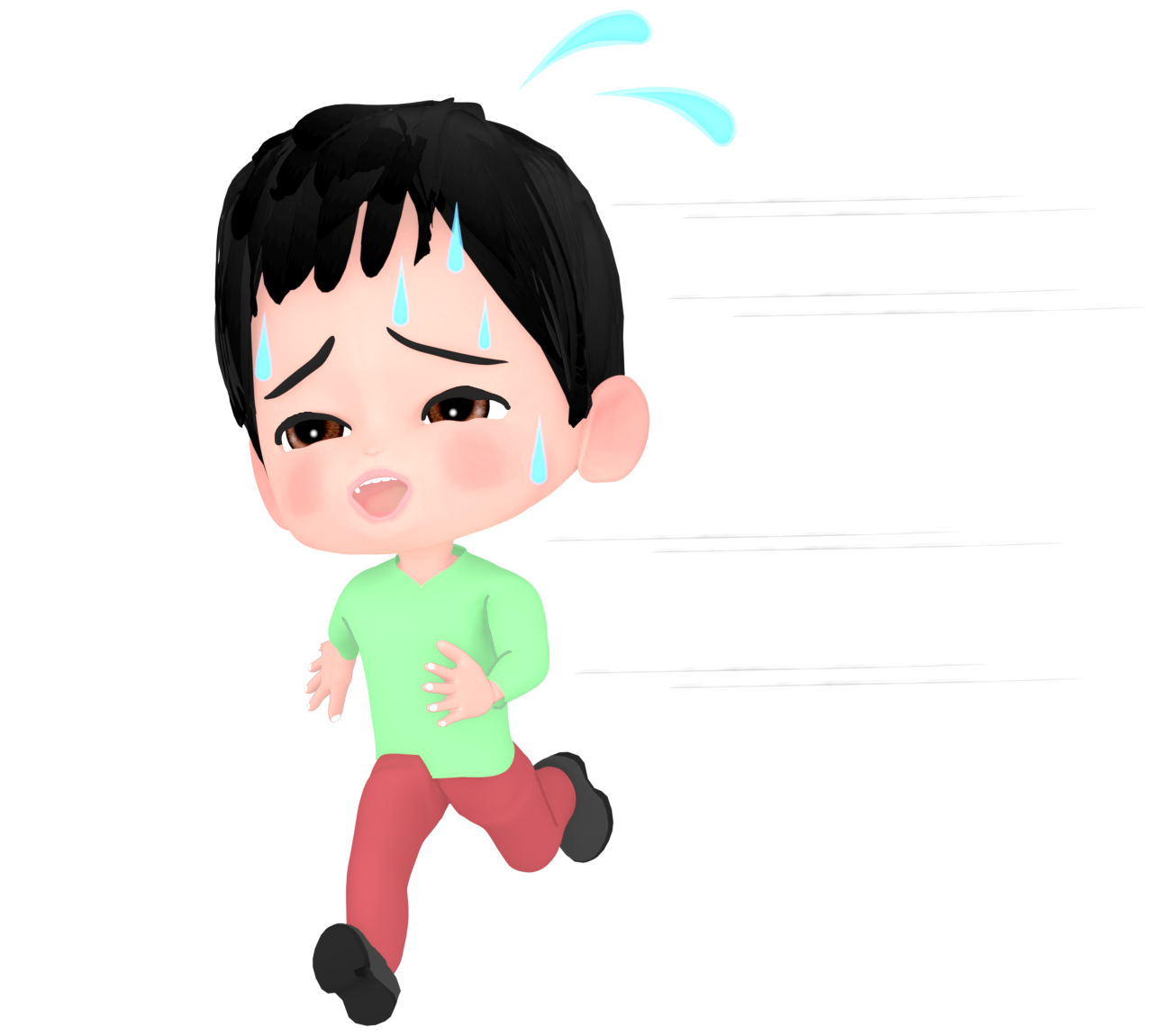 必死に走る男性のイラスト