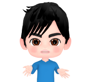 力強く話す男性のイラスト
