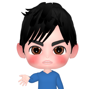 力強く話す男性のイラスト