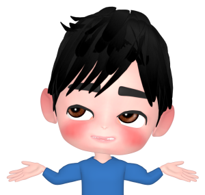 両手を広げてとぼける男性のイラスト