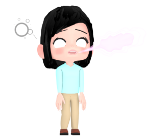 魂が抜ける女性のイラスト