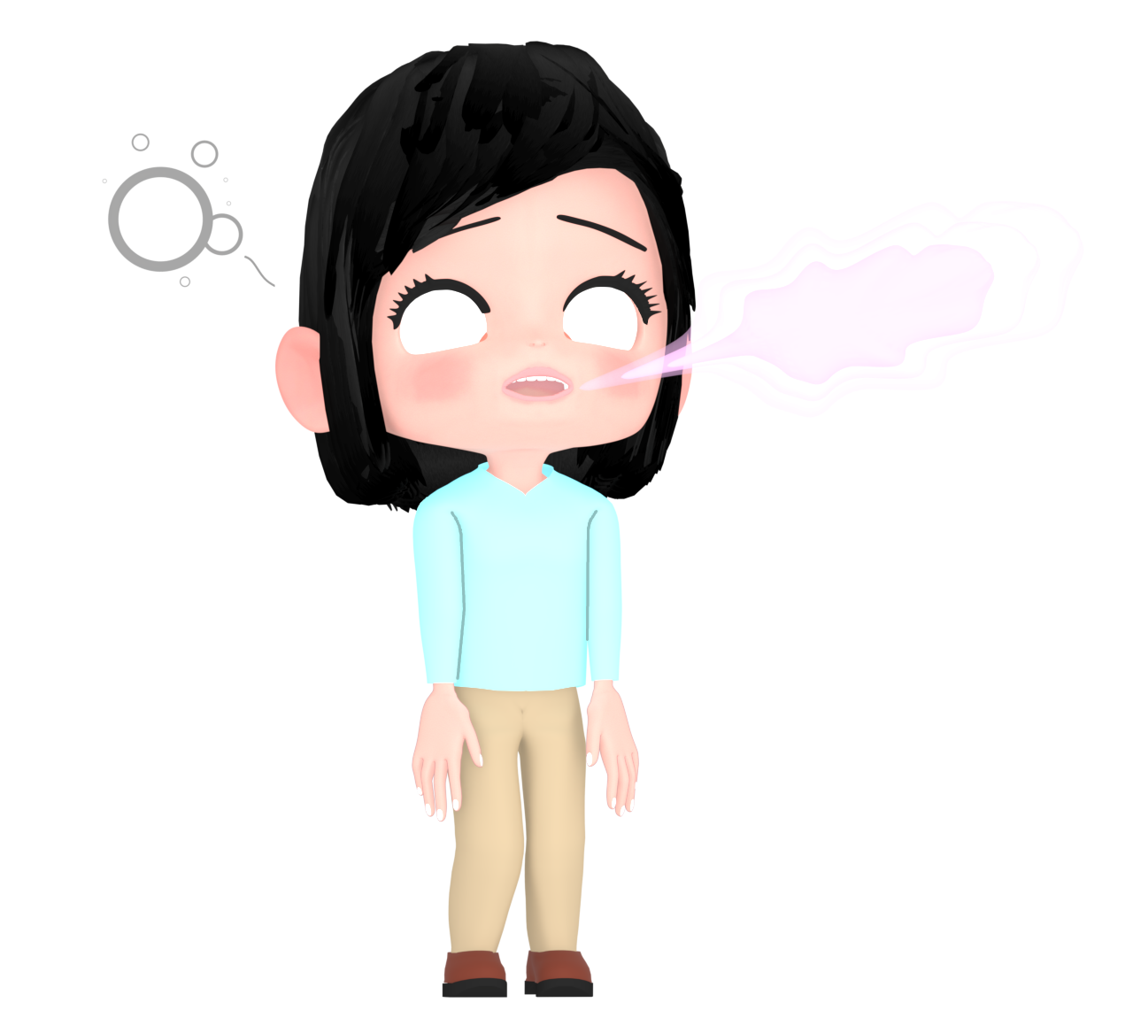 魂が抜ける女性のイラスト