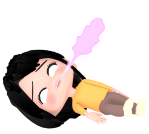 魂が抜けた放心状態の女性のイラスト