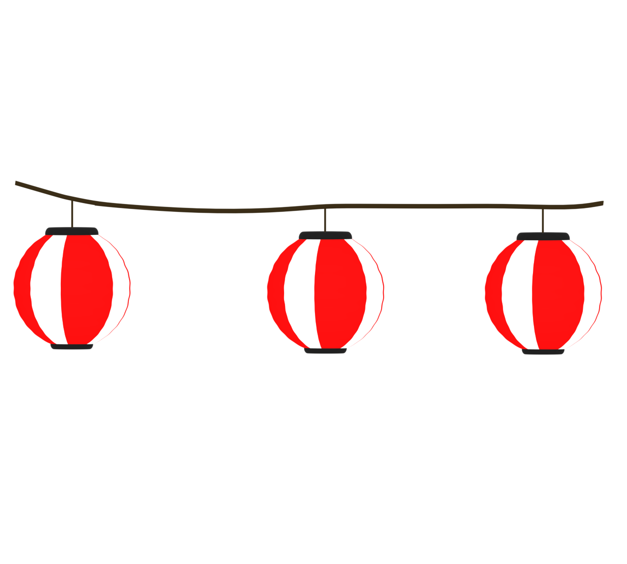 連なった提灯のイラスト