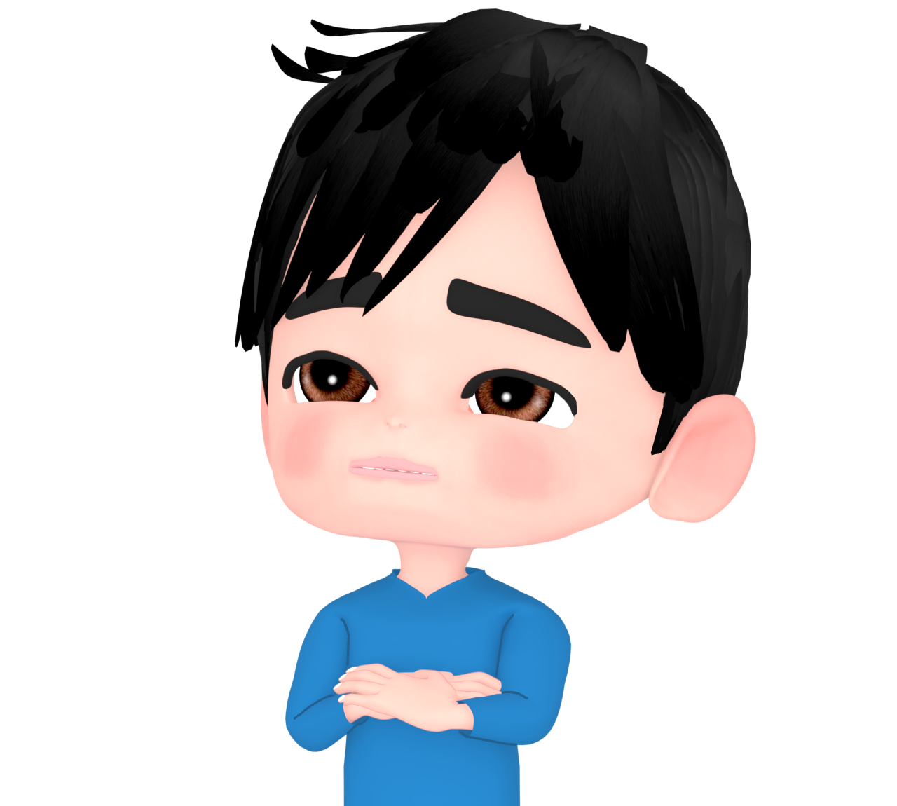 腕を組んで考え込む男性のイラスト