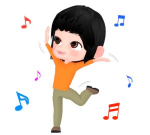 ノリノリで踊る女性のイラスト