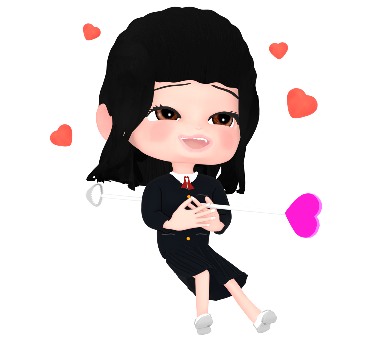 恋に落ちる女子生徒のイラスト