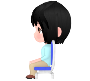 姿勢良く椅子に座る女性のイラスト