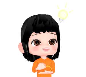 アイデアが閃いた女性のイラスト