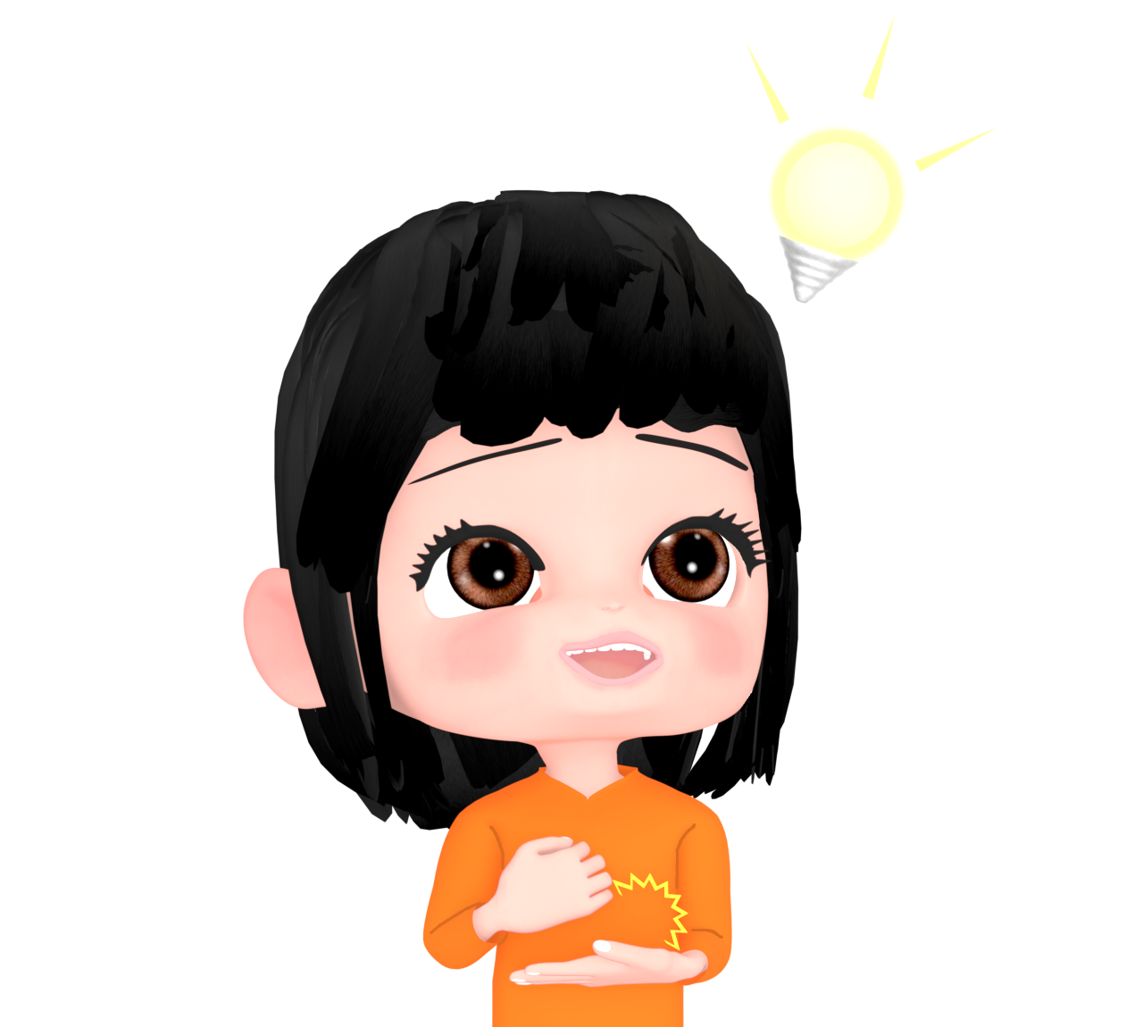 アイデアが閃いた女性のイラスト