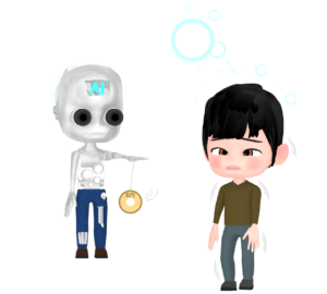 AIに洗脳される人のイラスト