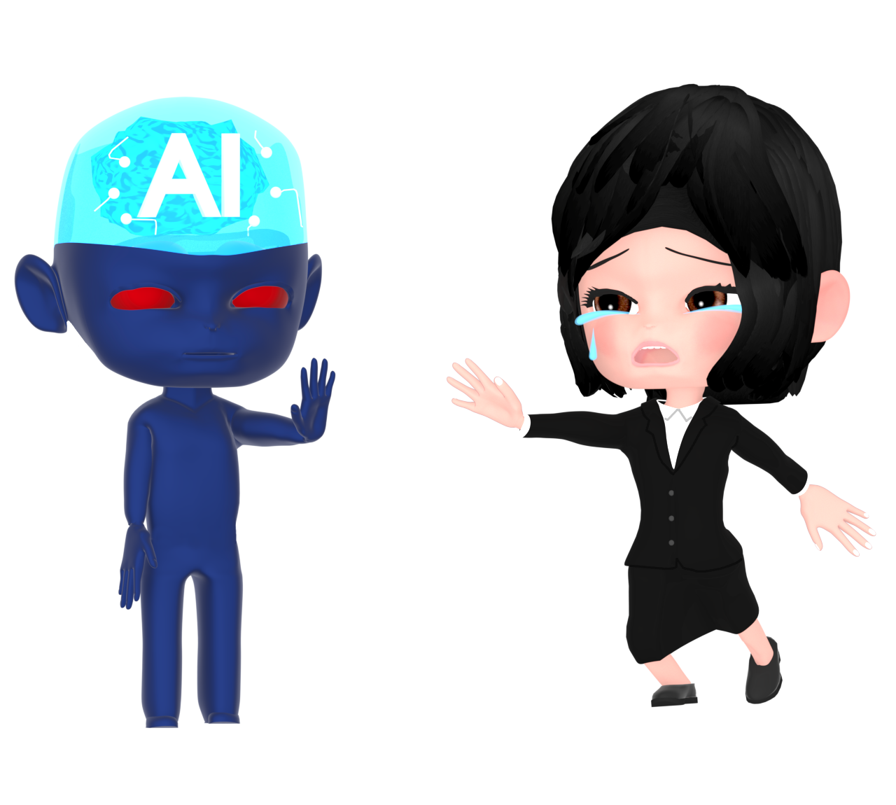 AIに仕事を奪われるイラスト