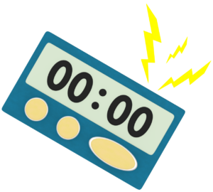 アラームが鳴るキッチンタイマーのイラスト