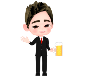 お酒で乾杯をする新成人のイラスト