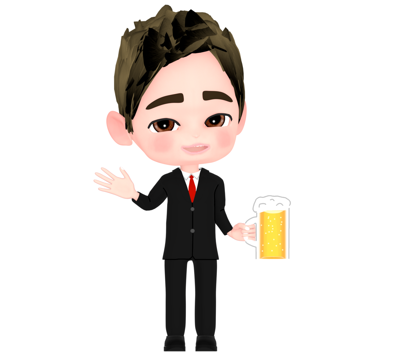 お酒で乾杯をする新成人のイラスト