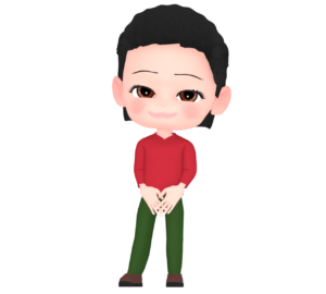 オールバックの女性のイラスト