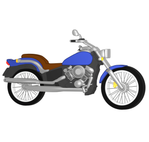 アメリカンバイクのイラスト（青）