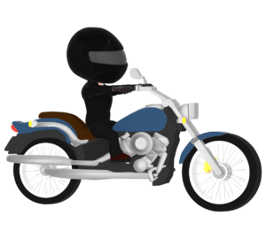 アメリカンバイクでツーリングをするイラスト