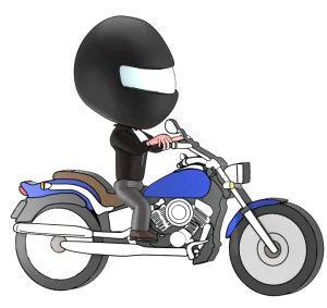 アメリカンバイクでツーリングをするイラスト