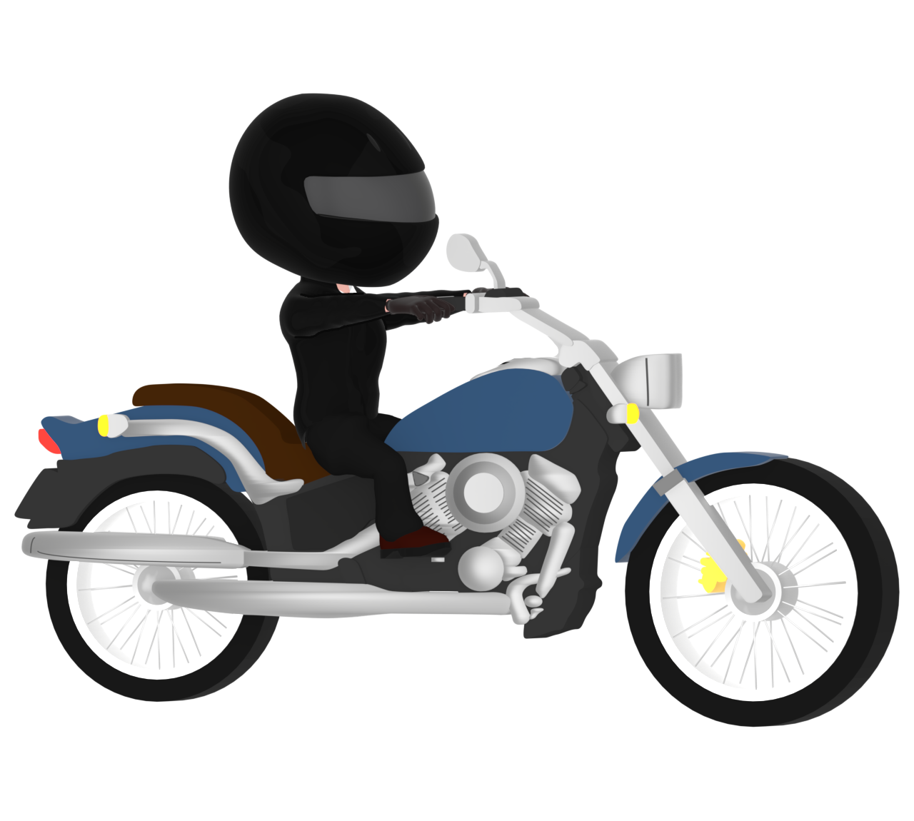 アメリカンバイクでツーリングをするイラスト