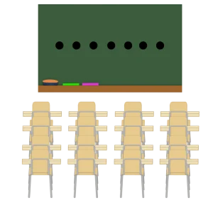 誰もいない教室のイラスト