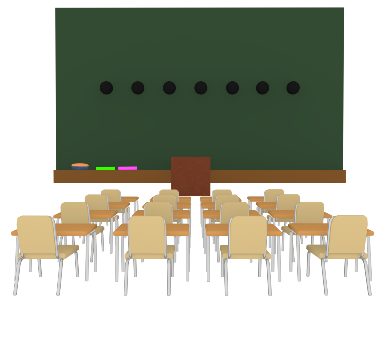 誰もいない教室のイラスト