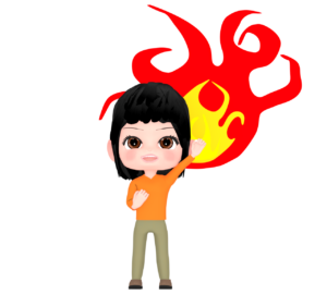 元気を出す女性のイラスト