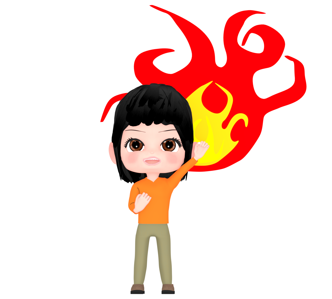 元気を出す女性のイラスト