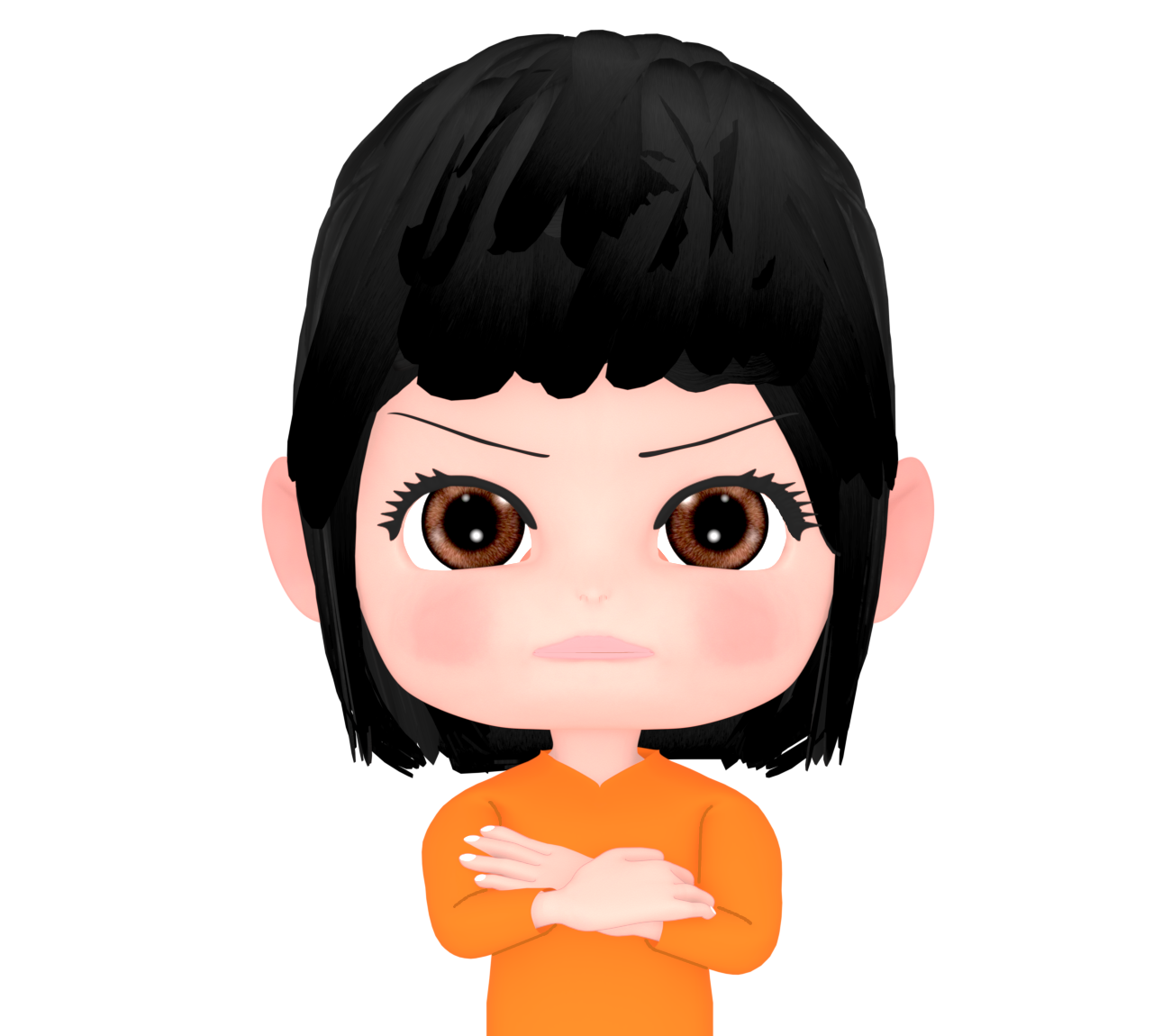 腕を組んで怒る女性のイラスト