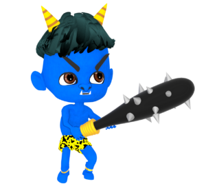 怒りの青鬼のイラスト