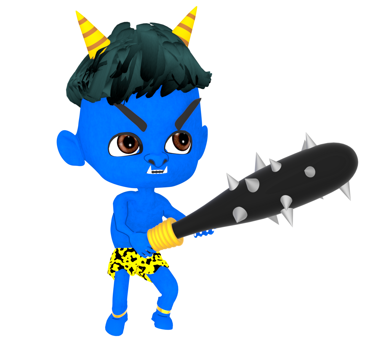 怒りの青鬼のイラスト