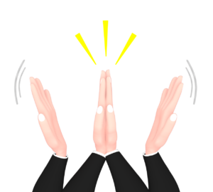 拍手をする人の手のイラスト