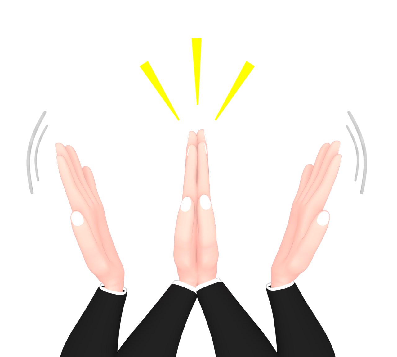 拍手をする人の手のイラスト 7 拍手をする人の手のイラスト