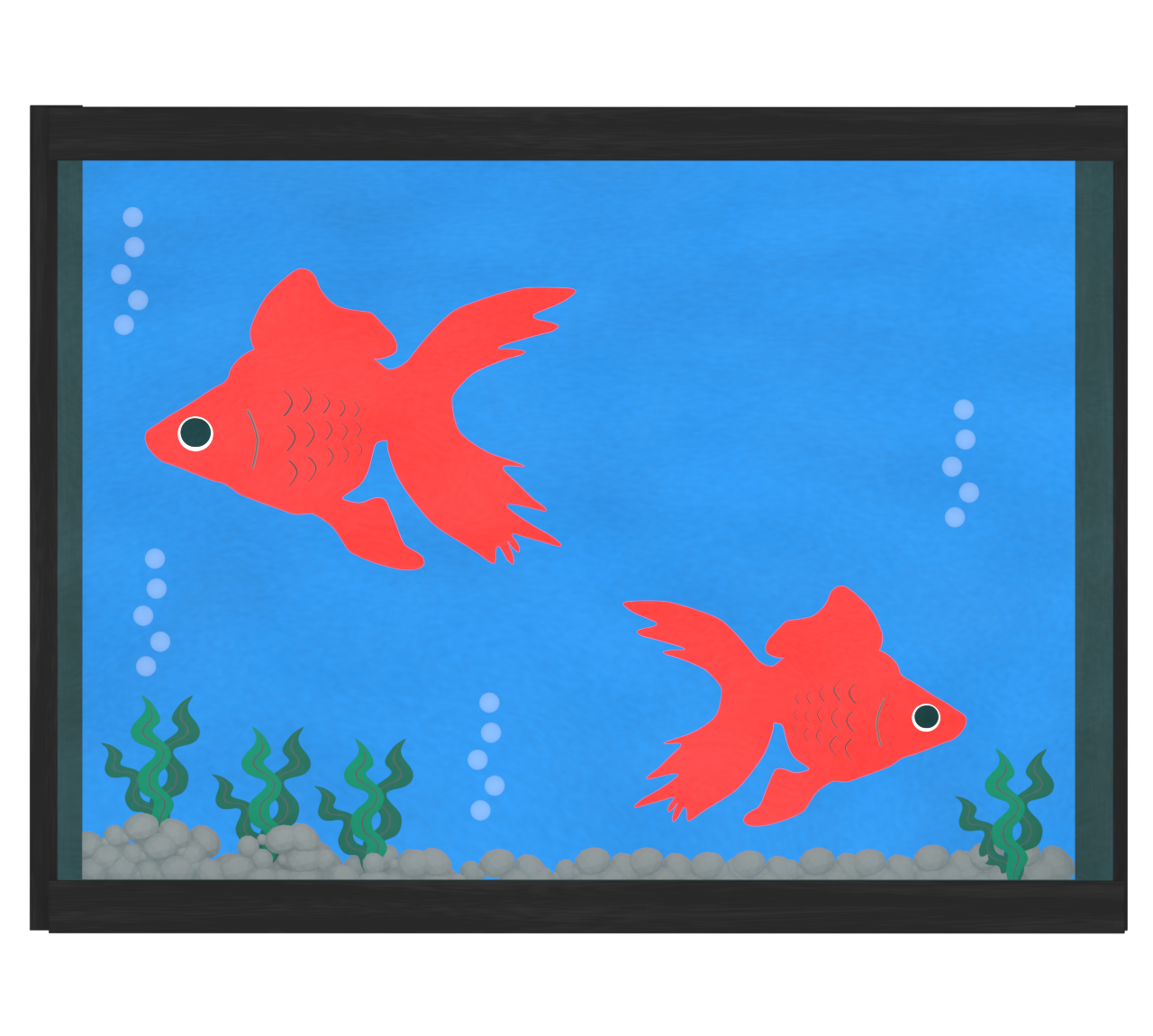水槽の中の金魚のイラスト